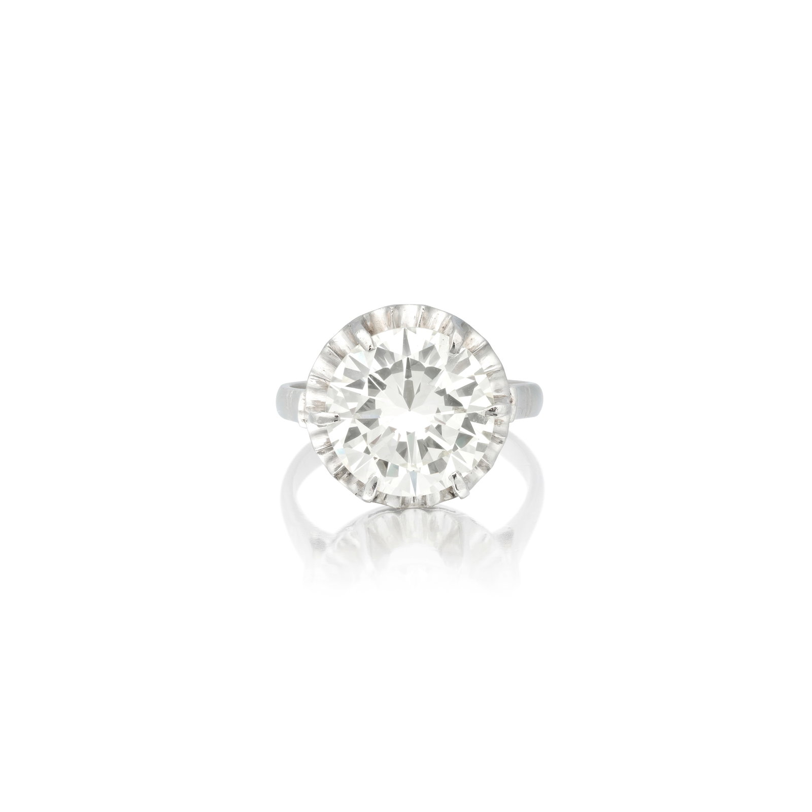 DIAMOND SINGLE-STONE RING: DIAMOND SINGLE-STONE RING The brilliant-cut diamond weighing 4.82 carats, ring size approx. L For further information on this lot please visit Bonhams.com