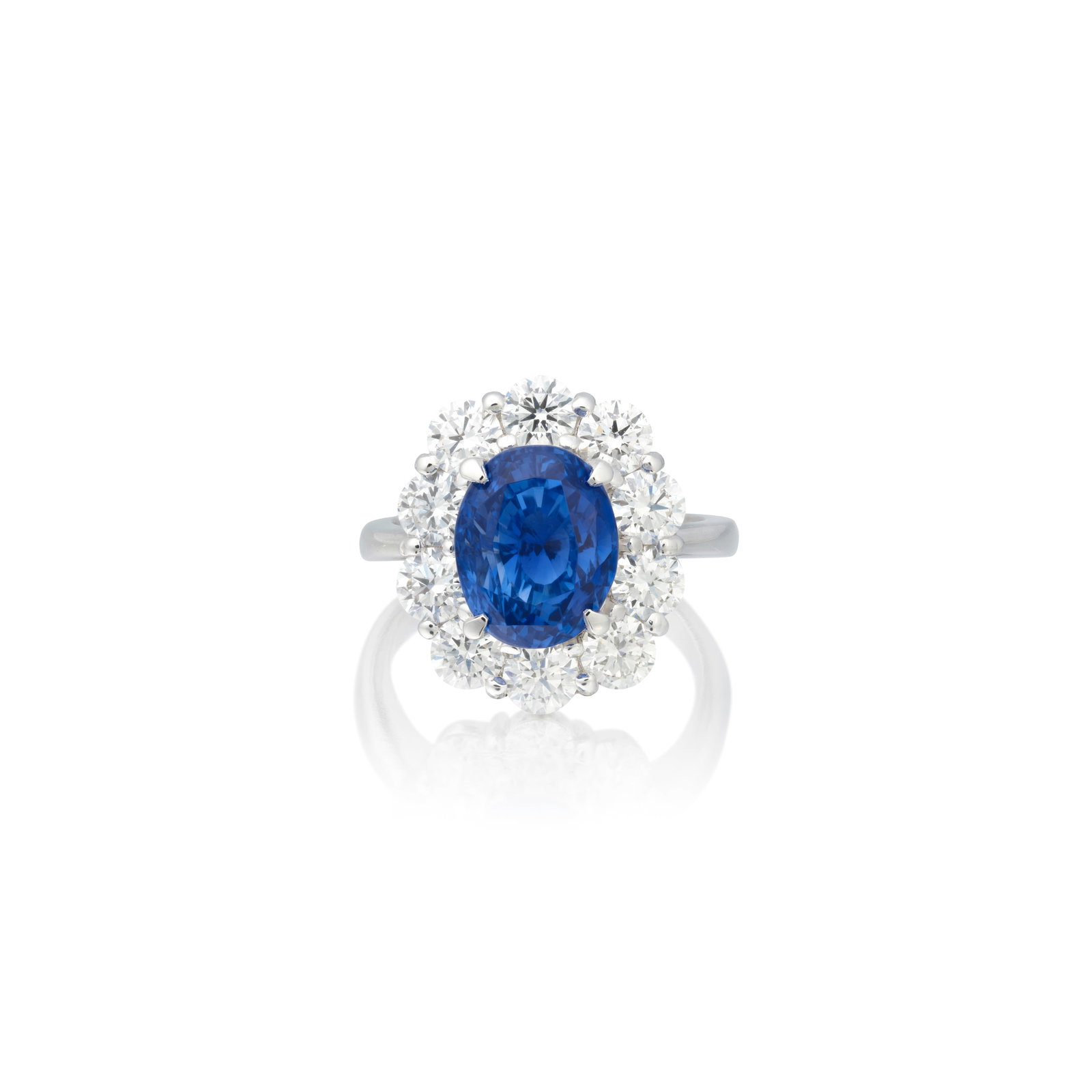 SAPPHIRE AND DIAMOND CLUSTER RING (1 of 1)