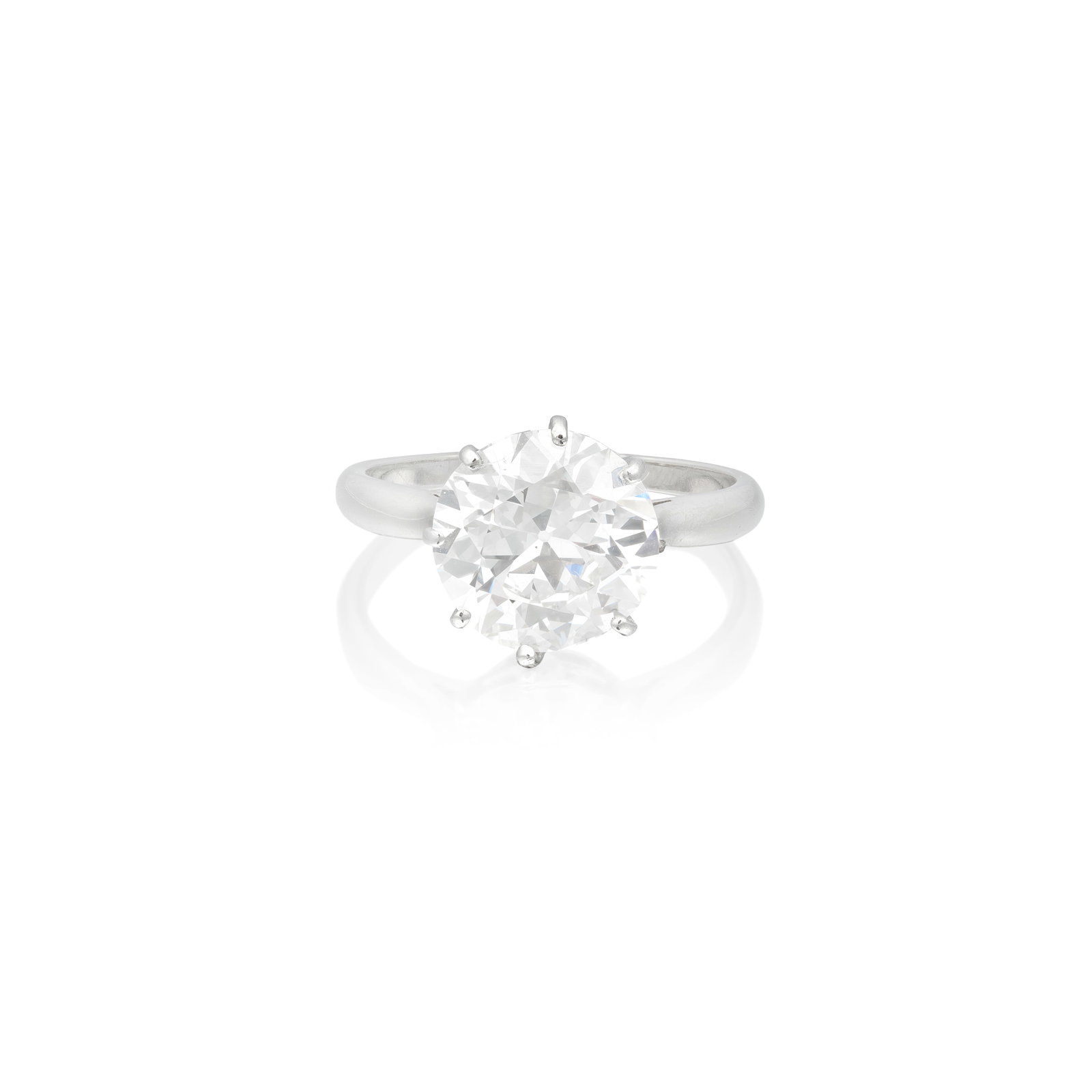 DIAMOND SINGLE-STONE RING: DIAMOND SINGLE-STONE RING The old brilliant-cut diamond weighing 4.54 carats, ring size approx. R For further information on this lot please visit Bonhams.com