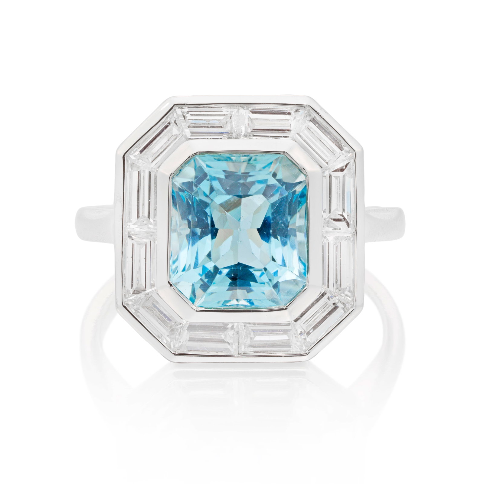 AQUAMARINE AND DIAMOND RING (1 of 1)