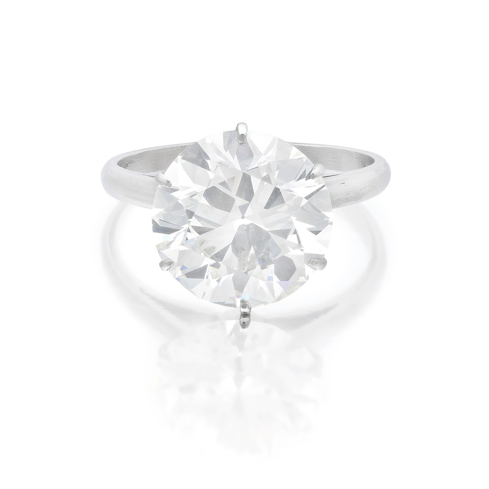 DIAMOND SINGLE-STONE RING,: DIAMOND SINGLE-STONE RING, The old brilliant-cut diamond weighing 4.96 carats, ring size approx. N For further information on this lot please visit Bonhams.com