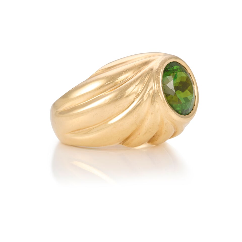 14K YELLOW GOLD AND TOURMALINE RING - 2