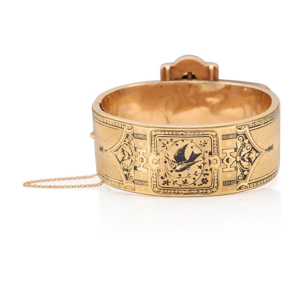 VICTORIAN 14K YELLOW GOLD BUCKLE BRACELET - 2