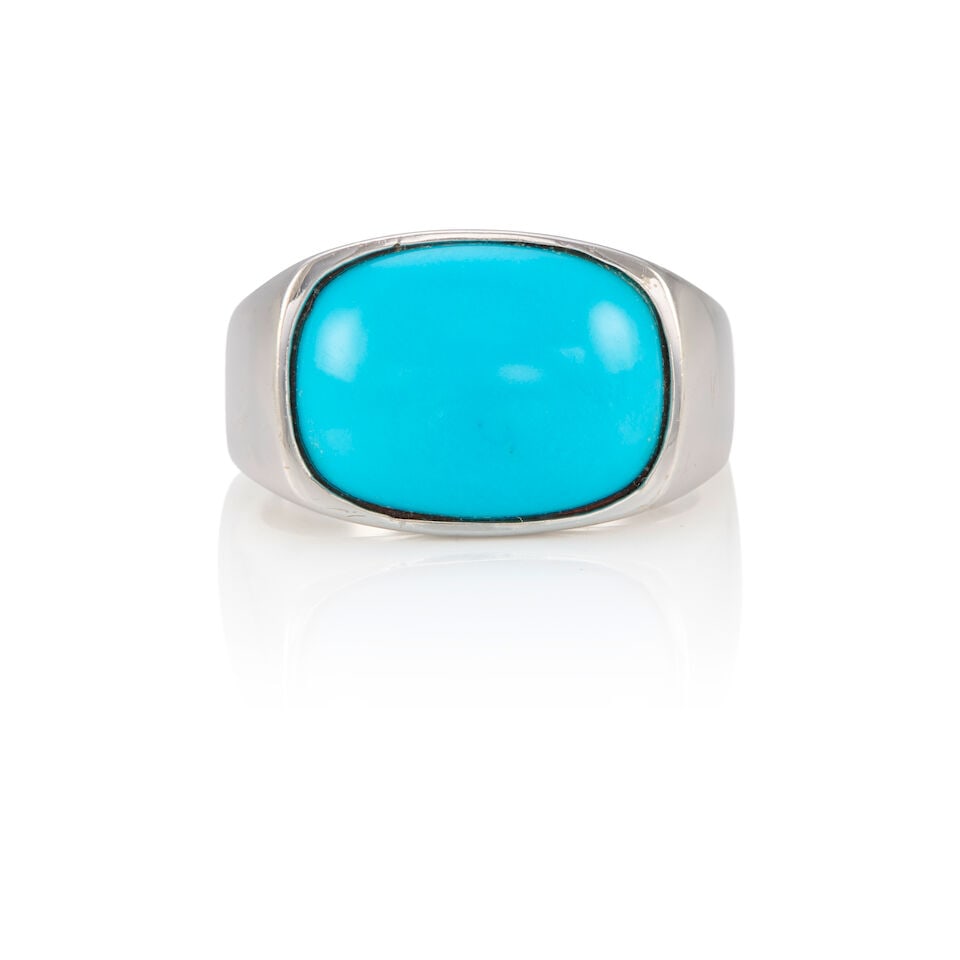 14K WHITE GOLD AND TURQUOISE RING (1 of 2)