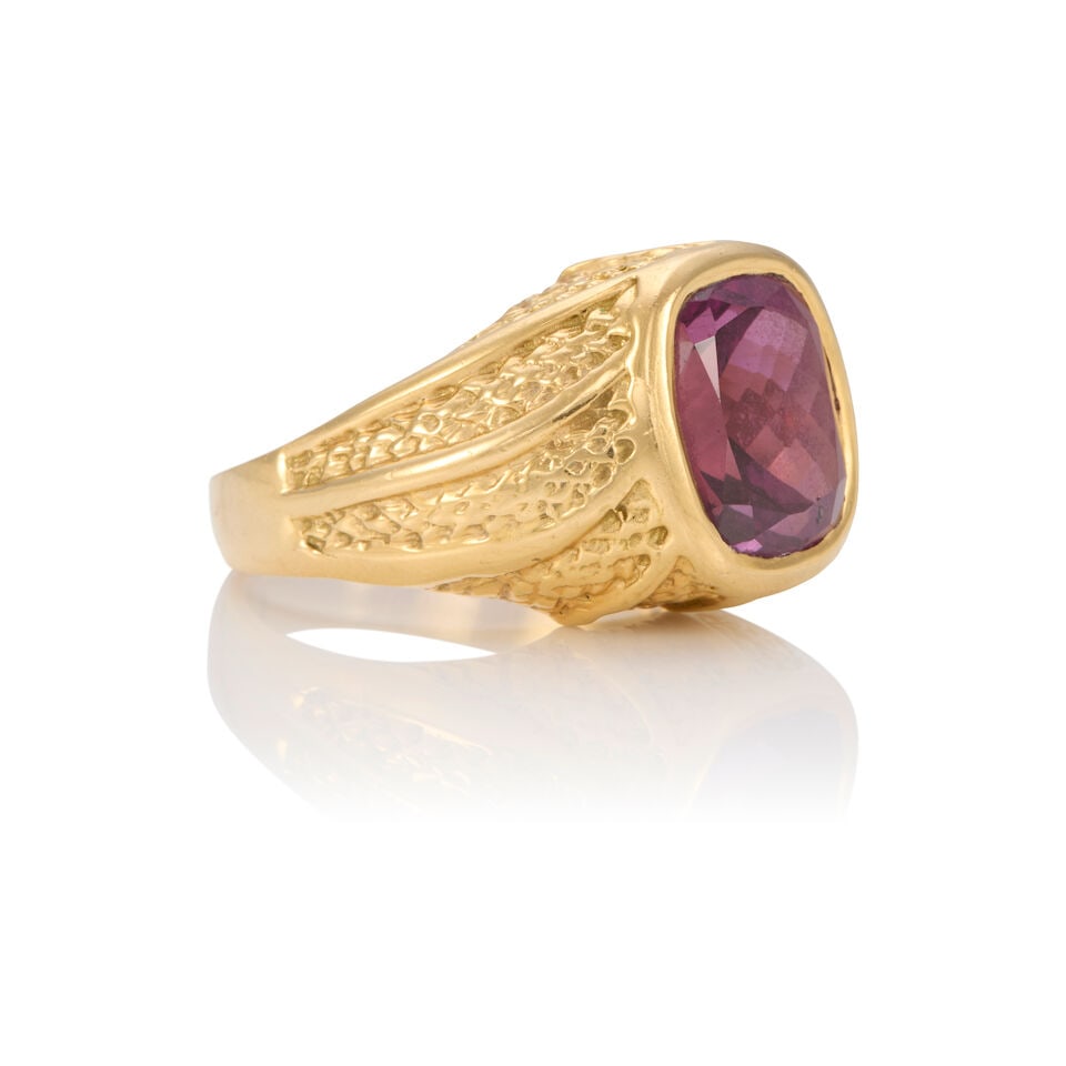 18K YELLOW GOLD AND TOURMALINE RING - 2