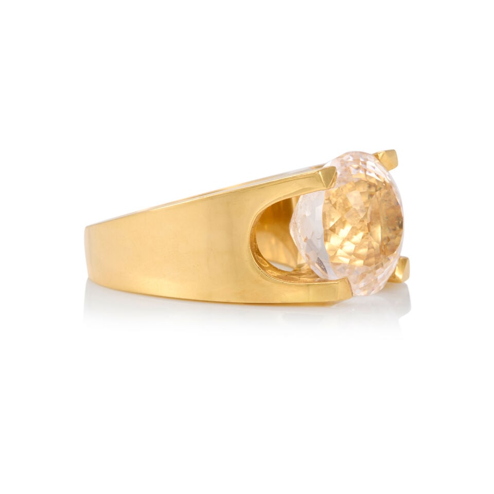 18K YELLOW GOLD AND TOPAZ RING - 2