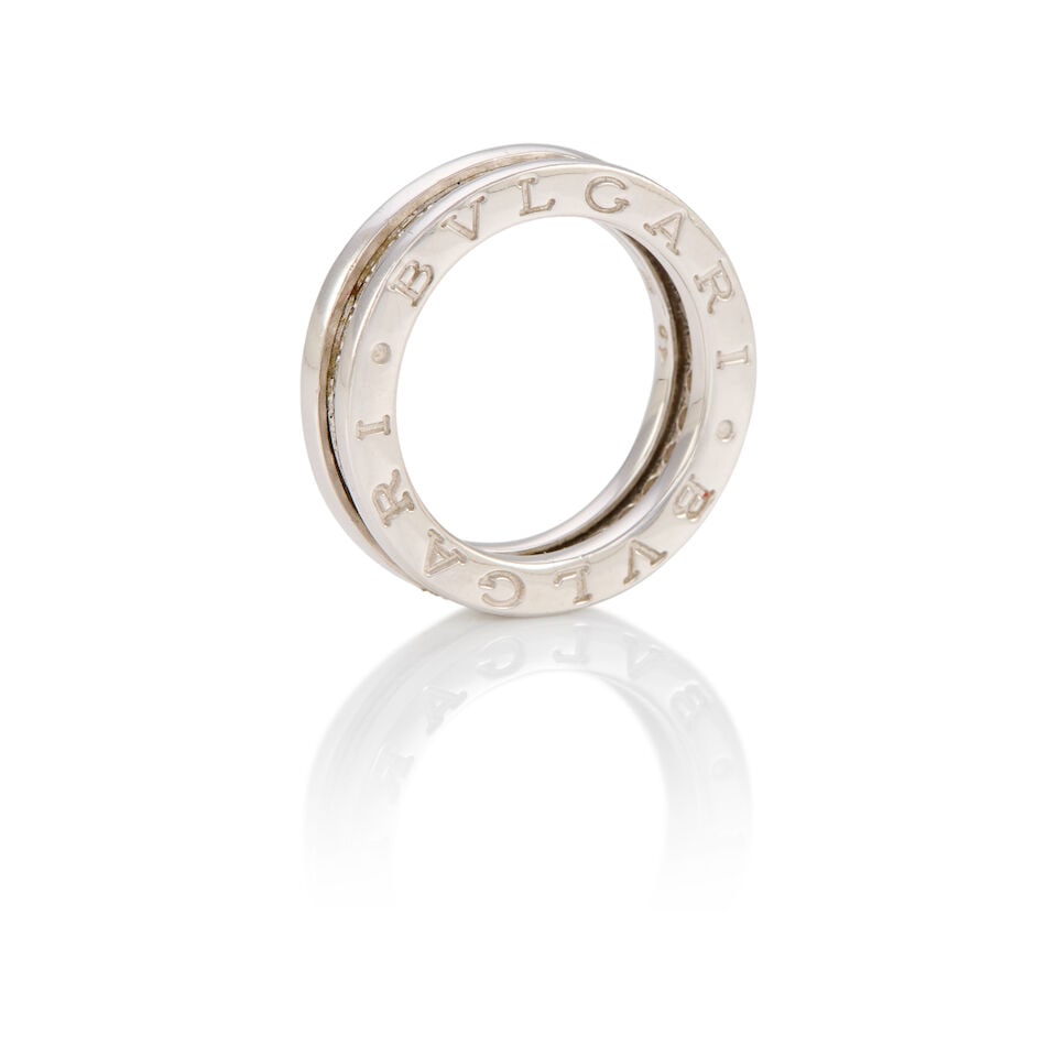 BULGARI: 18K WHITE GOLD AND DIAMOND 'B.ZERO1' ETERNITY BAND RING - 2