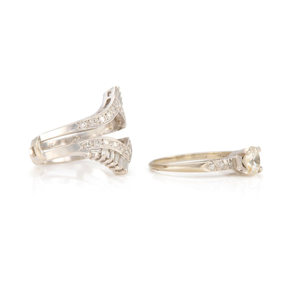 WHITE GOLD DIAMOND RING AND RING JACKET - 2