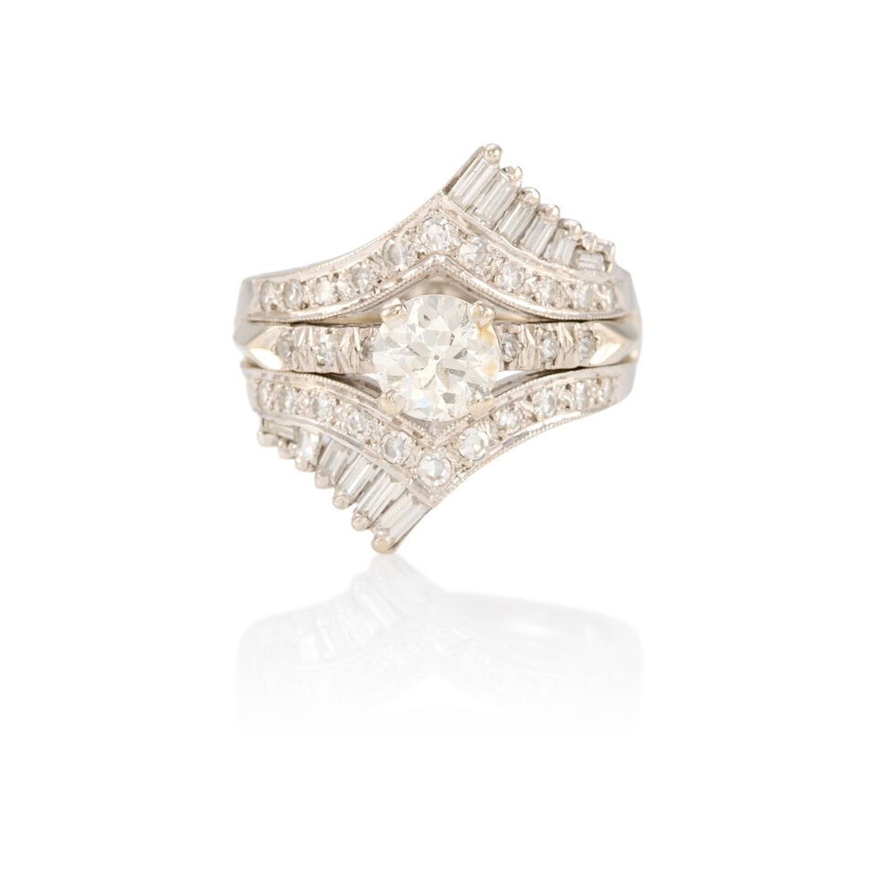 WHITE GOLD DIAMOND RING AND RING JACKET - 3