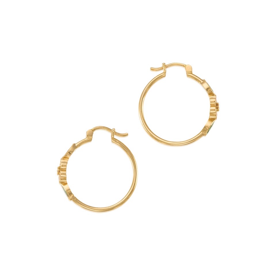 18K YELLOW GOLD, RUBY, AND EMERALD EARRINGS - 2