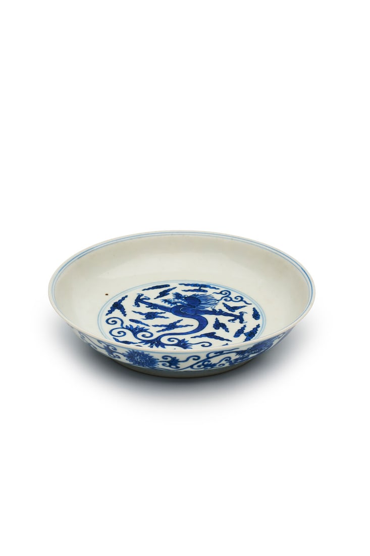 A BLUE AND WHITE 'DRAGON' PLATE Jiaqing mark and of the period - 3