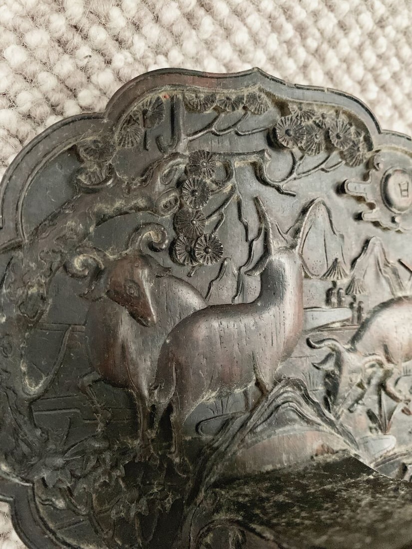 A ZITAN CARVED RUYI SCEPTRE 19th century - 2