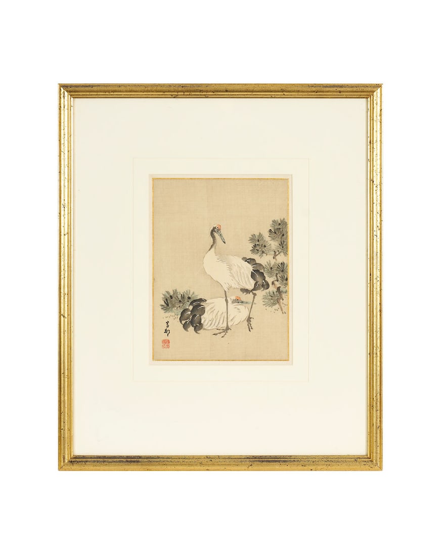 KISHI GANKU (1749-1838) AND ANONYMOUS Cranes, and Ennichi，19th century (2) - 3