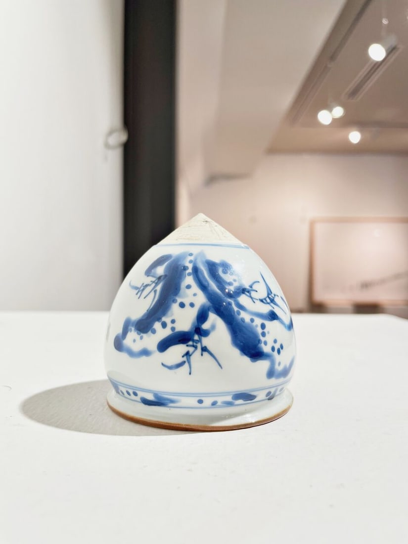 A BLUE AND WHITE 'FLORAL' BOWL FOR A STEM CUP Transitional Period - 6