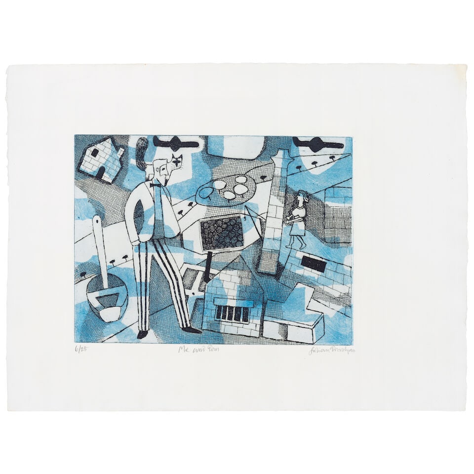 Julian Trevelyan R.A. (British, 1910-1988) Me and Tom; Les Baux Etching and aquatint in colours,... - 3