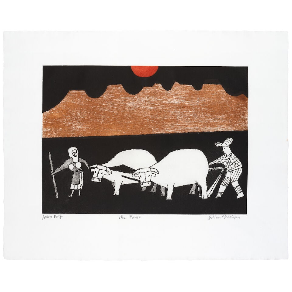 Julian Trevelyan R.A. (British, 1910-1988) Ephesus; The Plough Two soft-ground etchings in colou... - 2