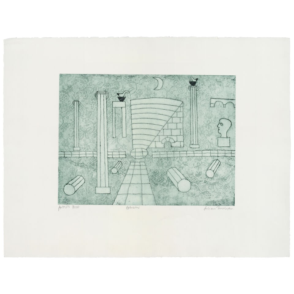 Julian Trevelyan R.A. (British, 1910-1988) Ephesus; The Plough Two soft-ground etchings in colou... - 3