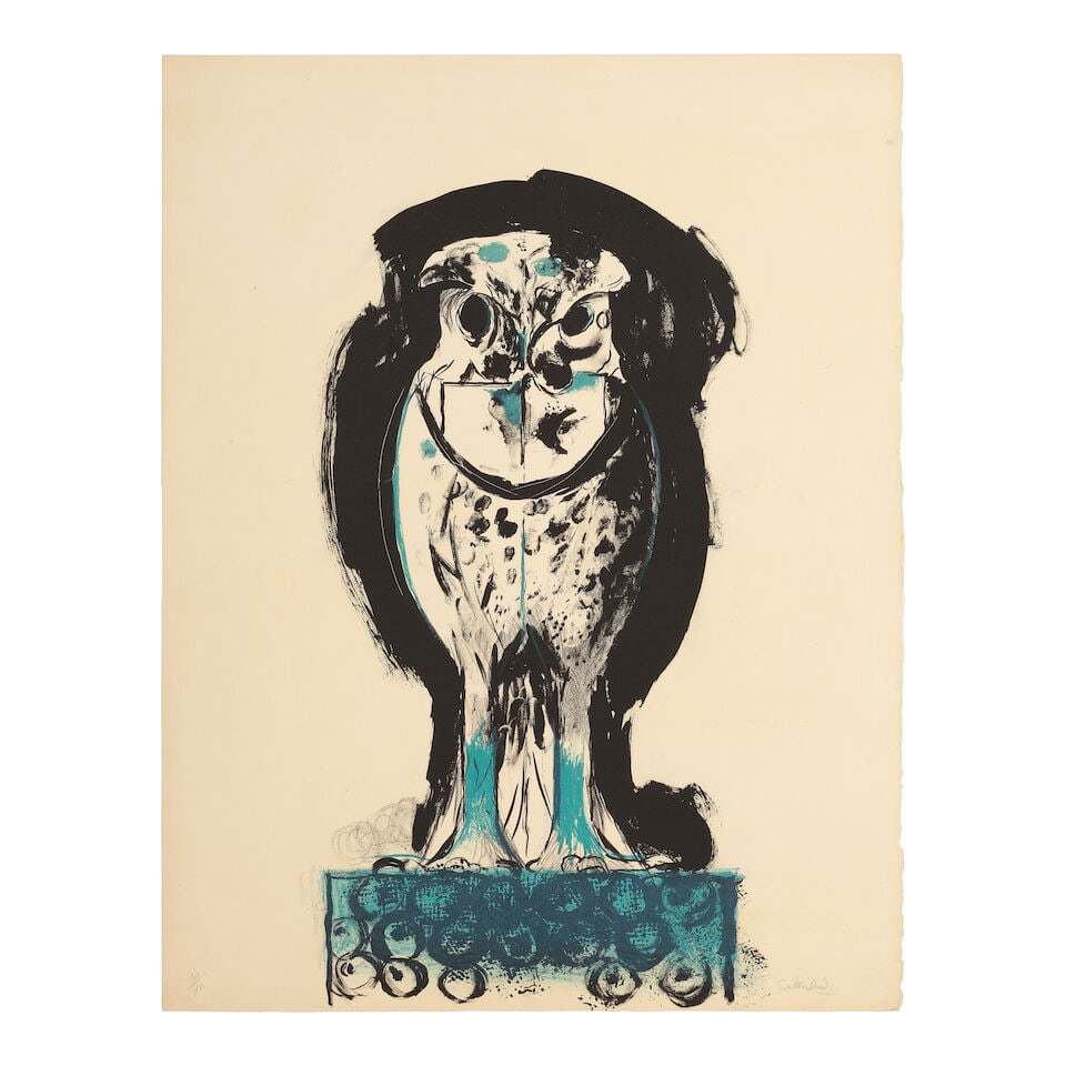 Graham Sutherland O.M. (British, 1903-1980) Bird Form (Full Face), from A Bestiary and some Corr...: Graham Sutherland O.M. (British, 1903-1980) Bird Form (Full Face), from A Bestiary and some Correspondences (Tassi 104) Lithograph in colours, 1968, on Arches wove paper, signed and numbered 41/70 in 
