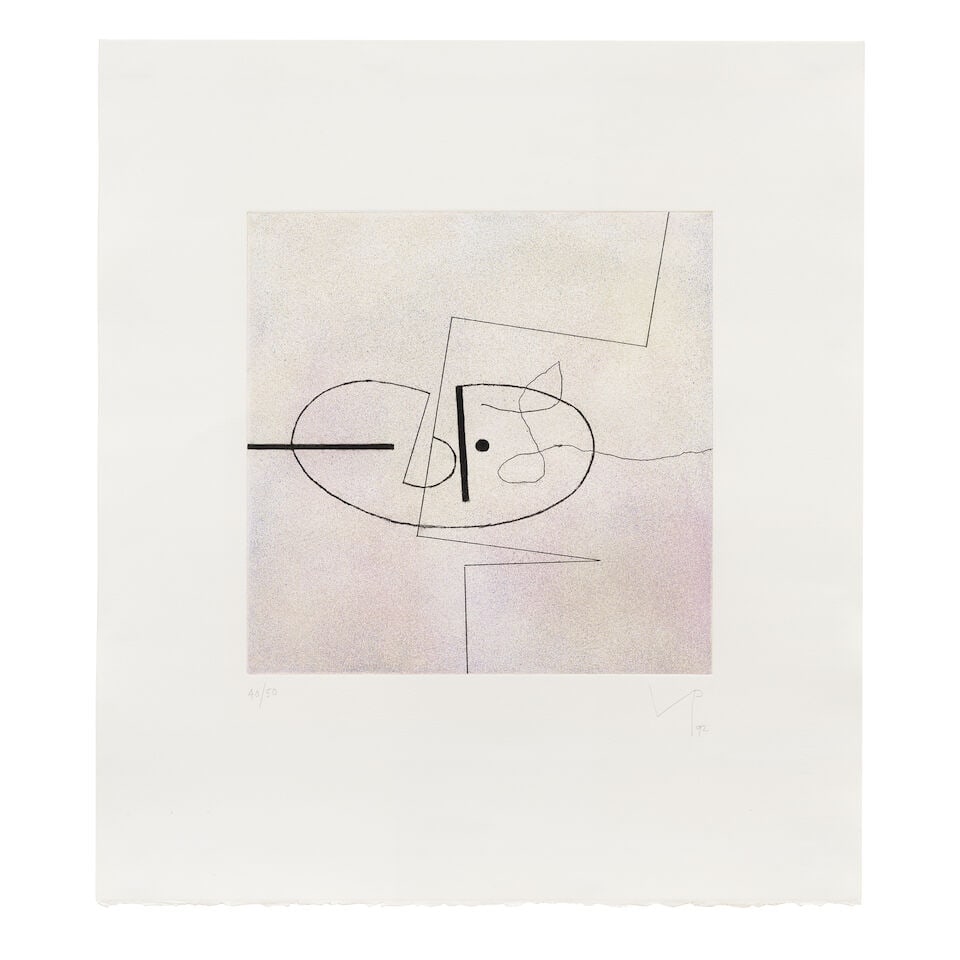 Victor Pasmore R.A. (British, 1908-1998) Images on the Wall Print B Etching in colours, 1991-92... (1 of 2)