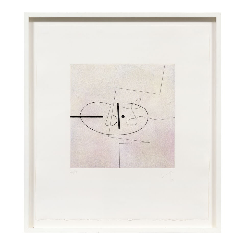 Victor Pasmore R.A. (British, 1908-1998) Images on the Wall Print B Etching in colours, 1991-92... - 2