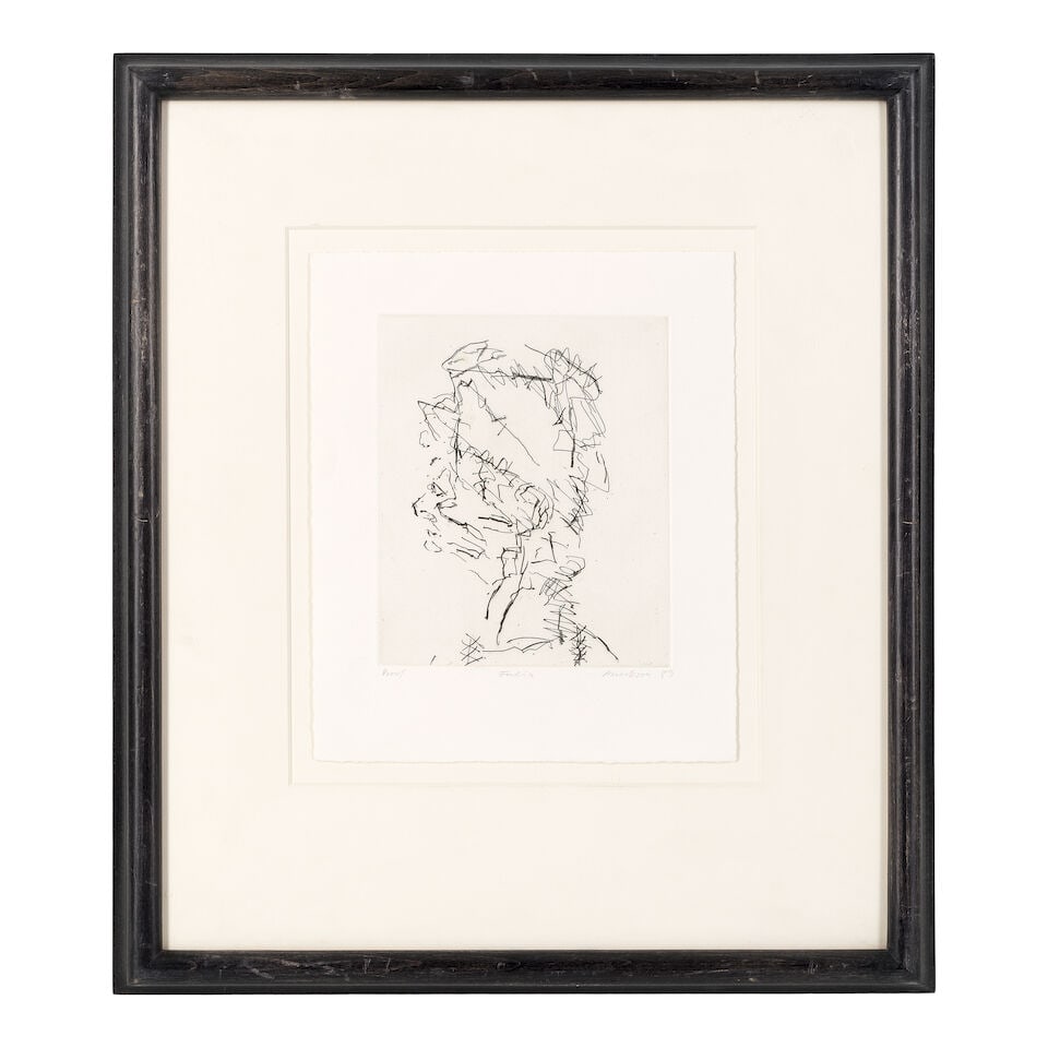 Frank Auerbach (British, 1931-2024) Julia, from Six Etchings of Heads Etching, 1981, on Arches w... - 2