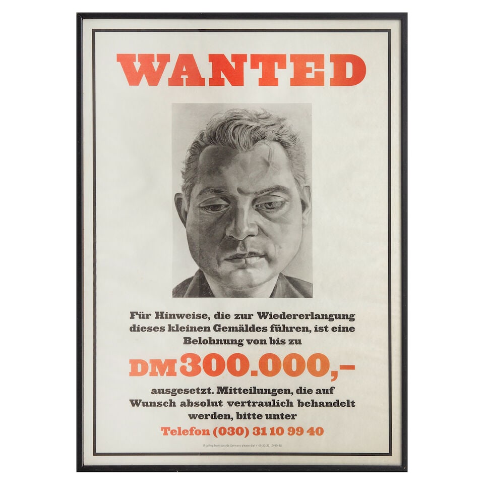 Lucian Freud (British, 1922-2011) Wanted, Portrait of Francis Bacon Offset lithographic poster p... - 2