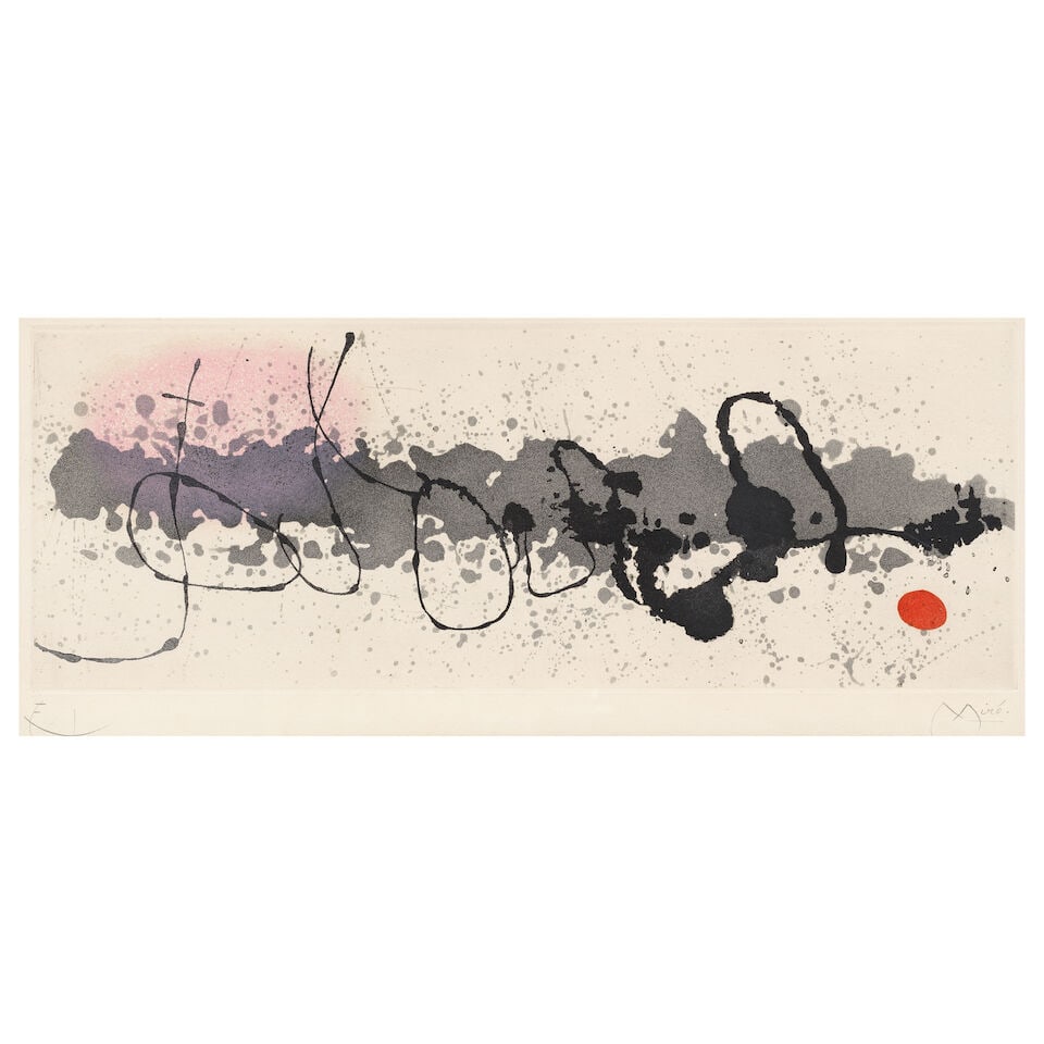 Joan Miró (Spanish, 1893-1983) One Plate, from Tracé sur l'Eau Etching and aquatint in... (1 of 2)