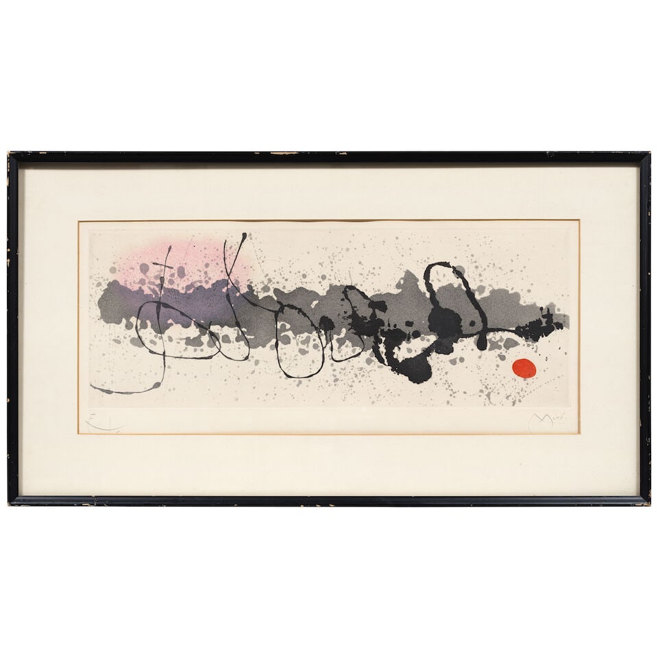 Joan Miró (Spanish, 1893-1983) One Plate, from Tracé sur l'Eau Etching and aquatint in... - 2