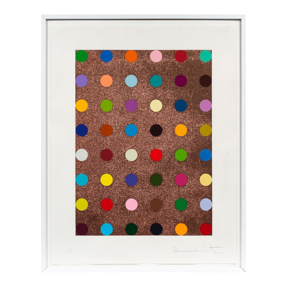 Damien Hirst (British, born 1965) Carvacrol Screenprint with bronze glitter in colours, 2008, on... - 3