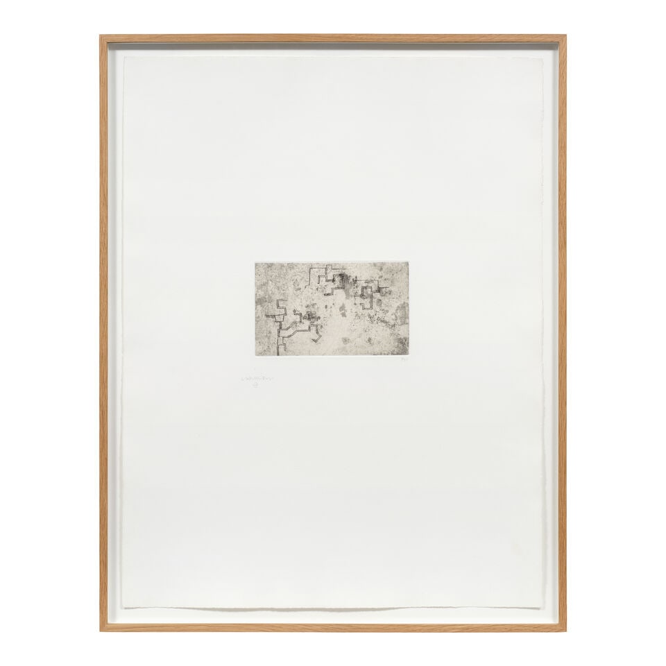 Eduardo Chillida (Spanish, 1924-2002) Enda II Drypoint, 1976, on chine collé onto Rives BFK... - 2
