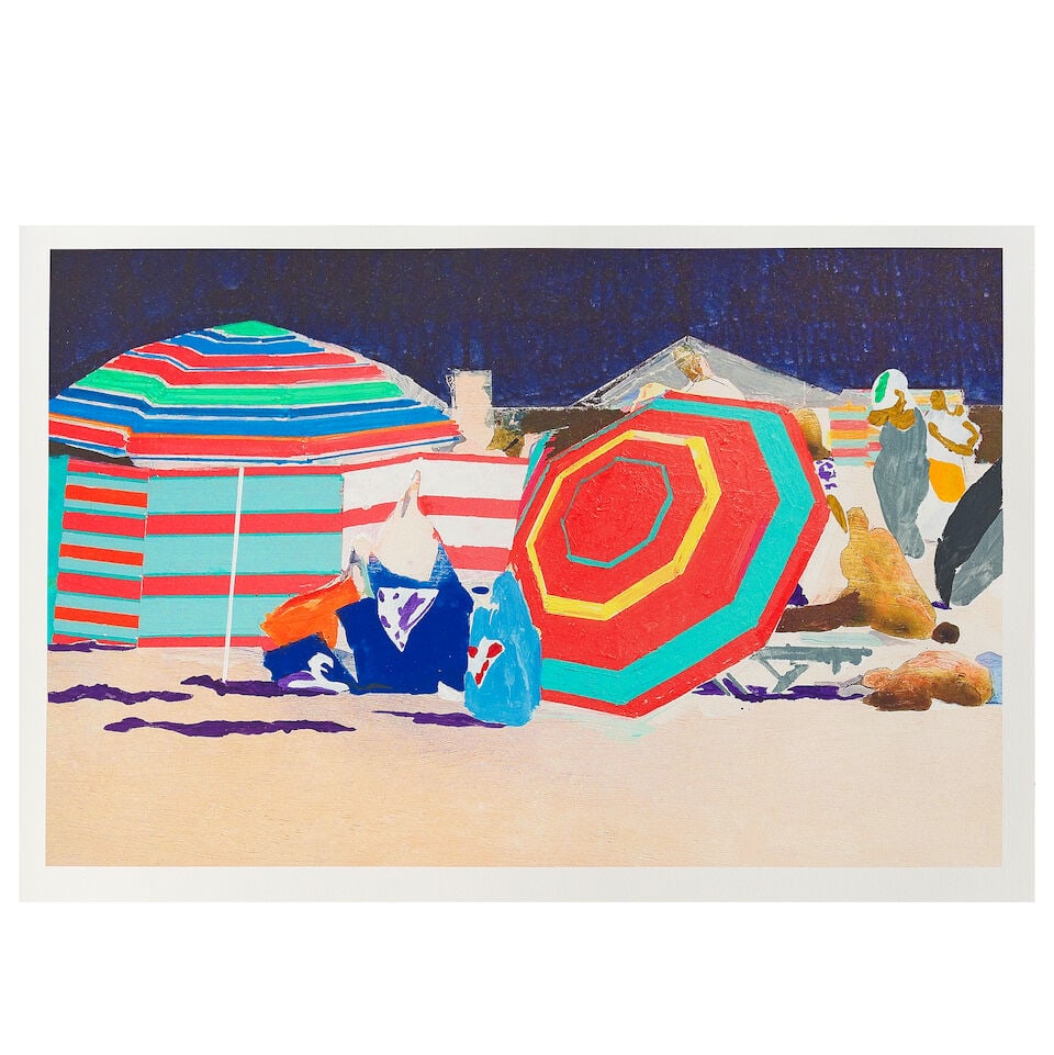 Hurvin Anderson (British, born 1965) Sun Shade Giclée print in colours with unique acrylic ...: Hurvin Anderson (British, born 1965) Sun Shade Giclée print in colours with unique acrylic hand-colouring, 2013, on Hahnemühle German etching paper, a proof aside from the edition of 25, pub