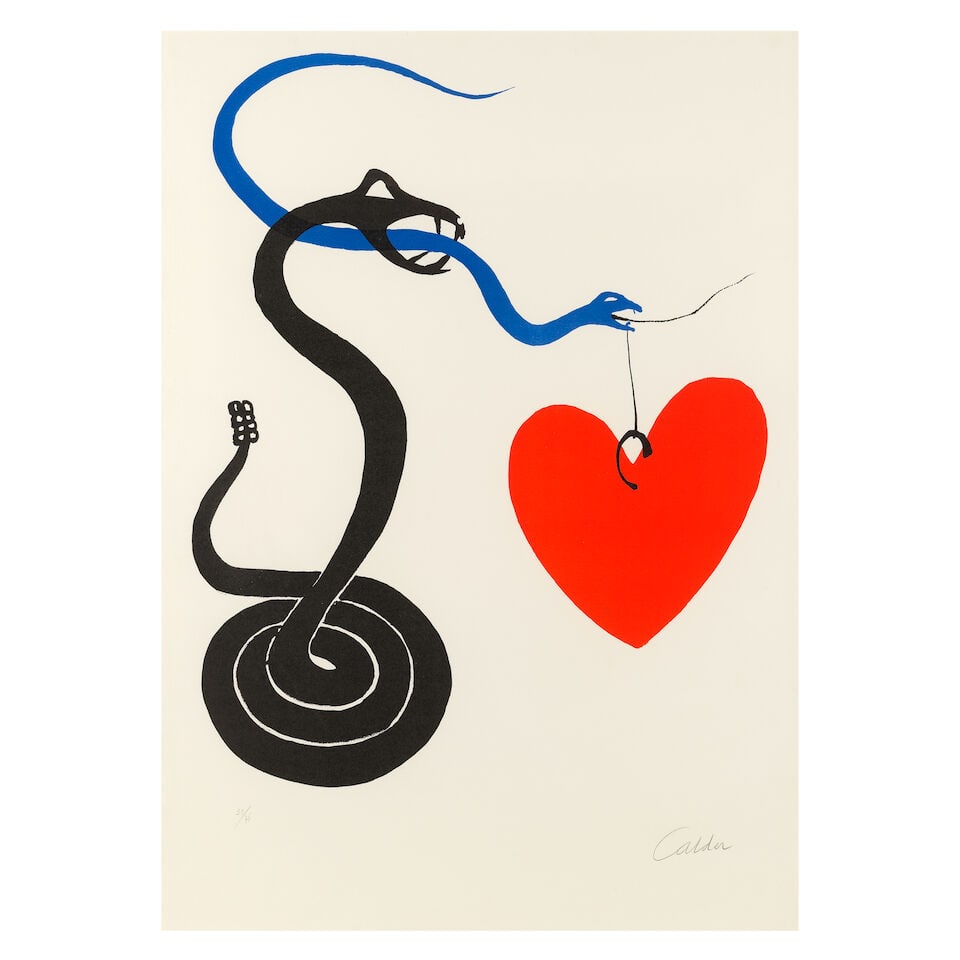 Alexander Calder (American, 1898-1976) Le serpent au cœur, from Mois mondial du cœur L... (1 of 2)