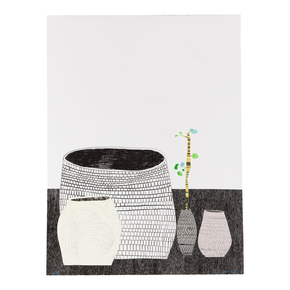 Jonas Wood (American, born 1977) Untitled Lithograph and screenprint in colours, 2009, on wove p...: Jonas Wood (American, born 1977) Untitled Lithograph and screenprint in colours, 2009, on wove paper, signed, dated and numbered 10/50 in blue crayon, printed and published by Cirrus Gallery, Los Ange