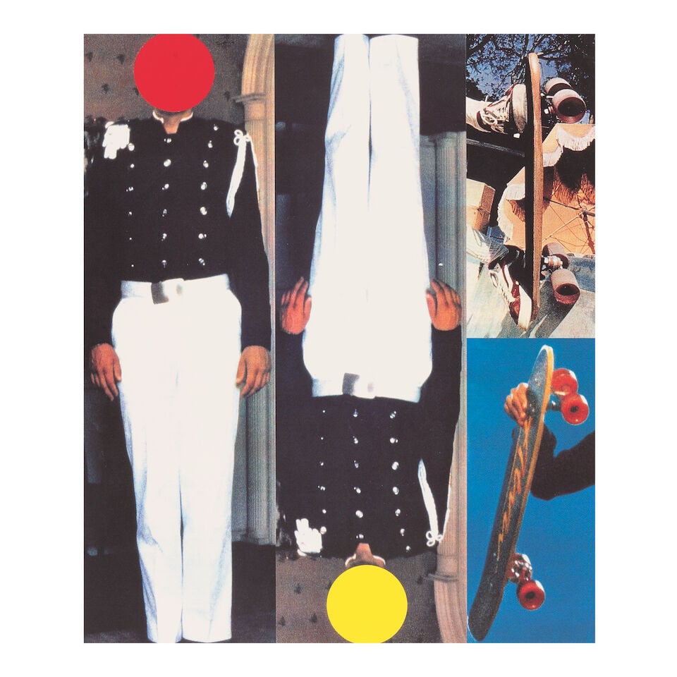 John Baldessari (American, 1931-2020) Two Erect Figures/Two Skateboards Screenprint in colours, ...: John Baldessari (American, 1931-2020) Two Erect Figures/Two Skateboards (Hurowitz 78) Screenprint in colours, 1995, on Fabriano Disegno wove paper, signed and inscribed 'A.P. 15/21' in pencil (an