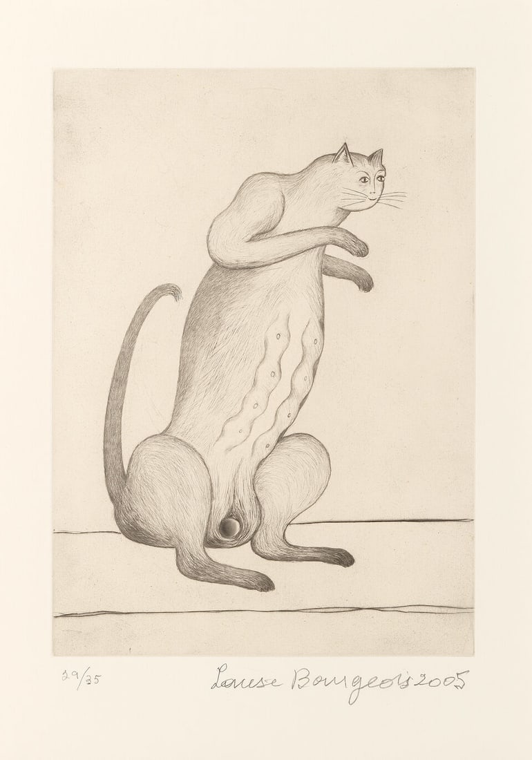 Louise Bourgeois (French/American, 1911-2010) Male and Female The pair of drypoints, 2005, on ch... - 2