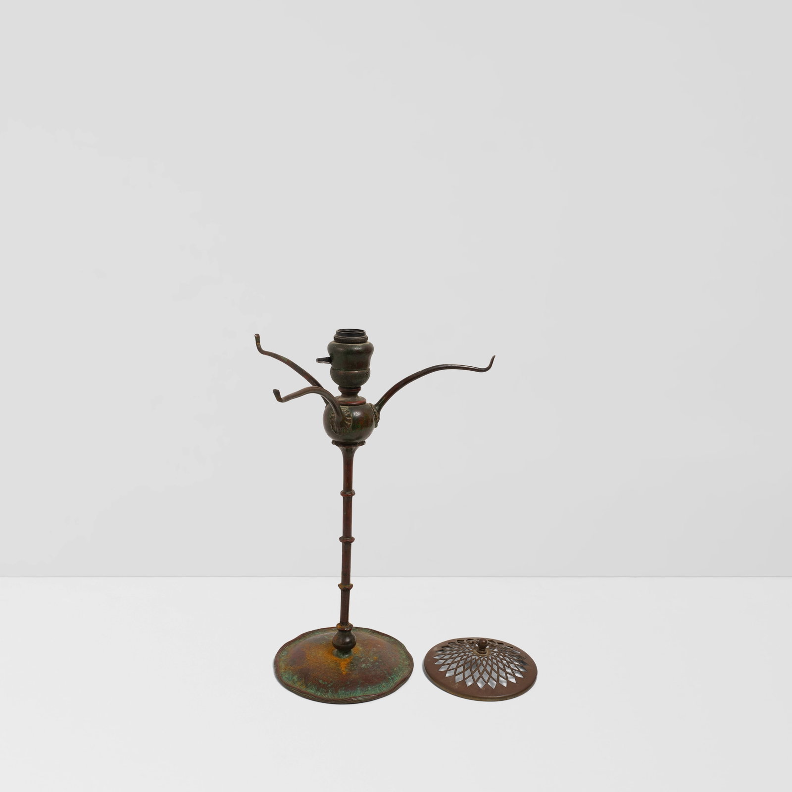 TIFFANY STUDIOS (1899-1930) Reed Stem Table Lamp Base and Finialcirca 1910patinated bronze, stam... (1 of 1)