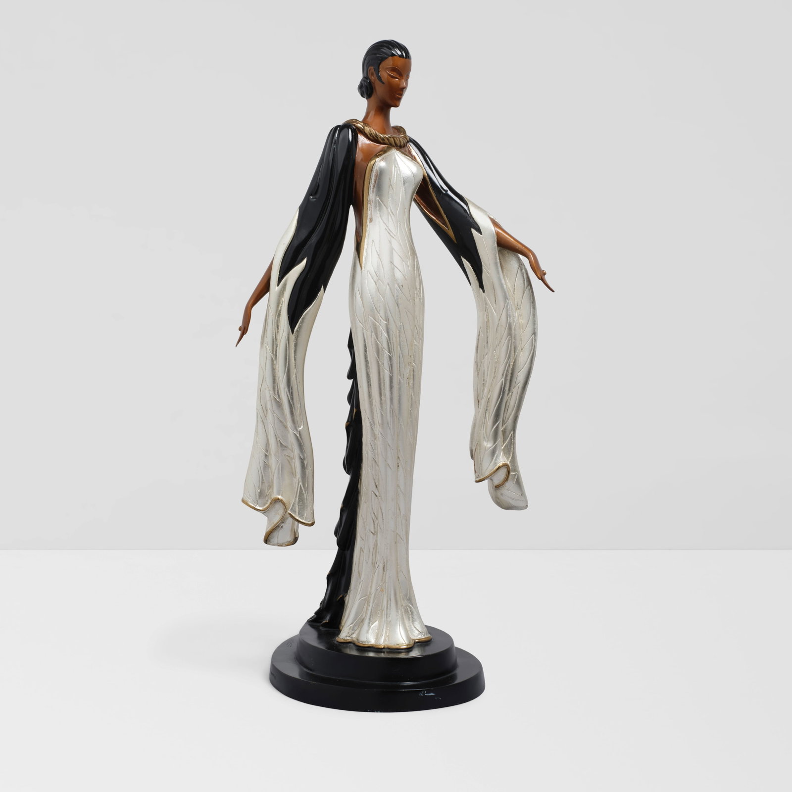 ERTÉ (ROMAIN DE TIRTOFF) (1892-1990) 'Fireleaves'1988cold-painted bronze, with etched signa...: ERTÉ (ROMAIN DE TIRTOFF) (1892-1990) 'Fireleaves' 1988 cold-painted bronze, with etched signature and '397/500 c 1988 SEVEN ARTS LTD LONDON DS' on side of base height 19in (48.2cm); width 8in (20