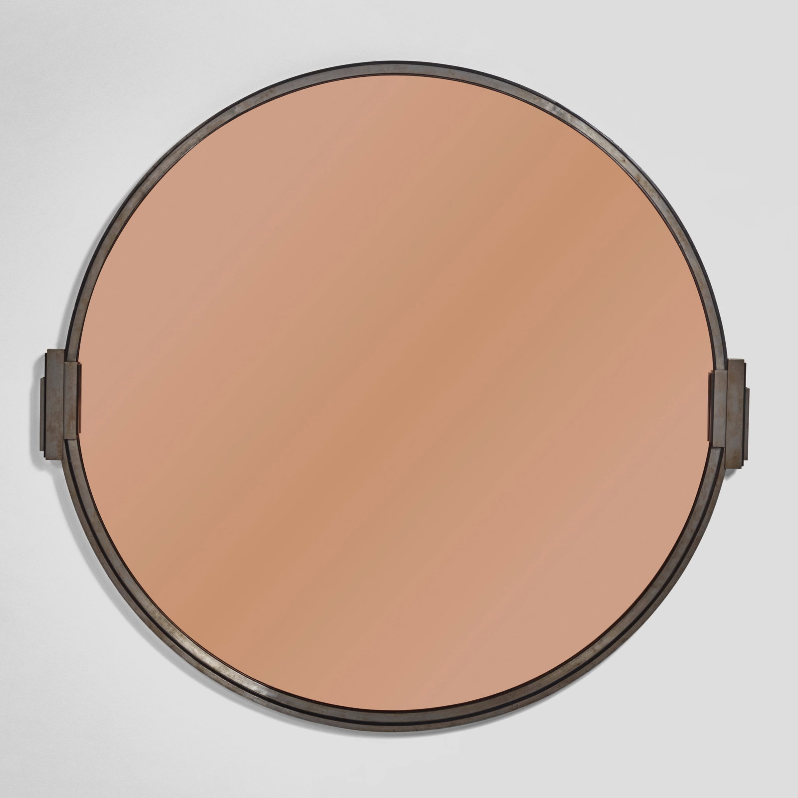 ATTRIBUTED TO EDGAR BRANDT (1880-1960) Monumental Mirrorcirca 1925wrought iron, tinted mirror pl... (1 of 1)