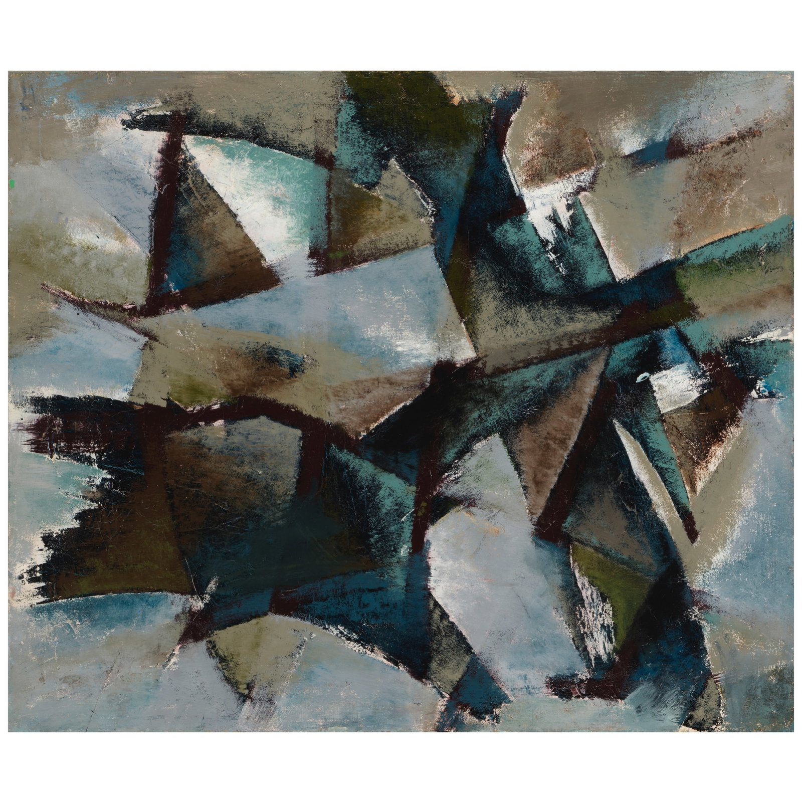 JOHN SACCARO (1913-1981) Untitled (Abstract Composition)1953oil on canvas, apparently unsigned32... (1 of 1)