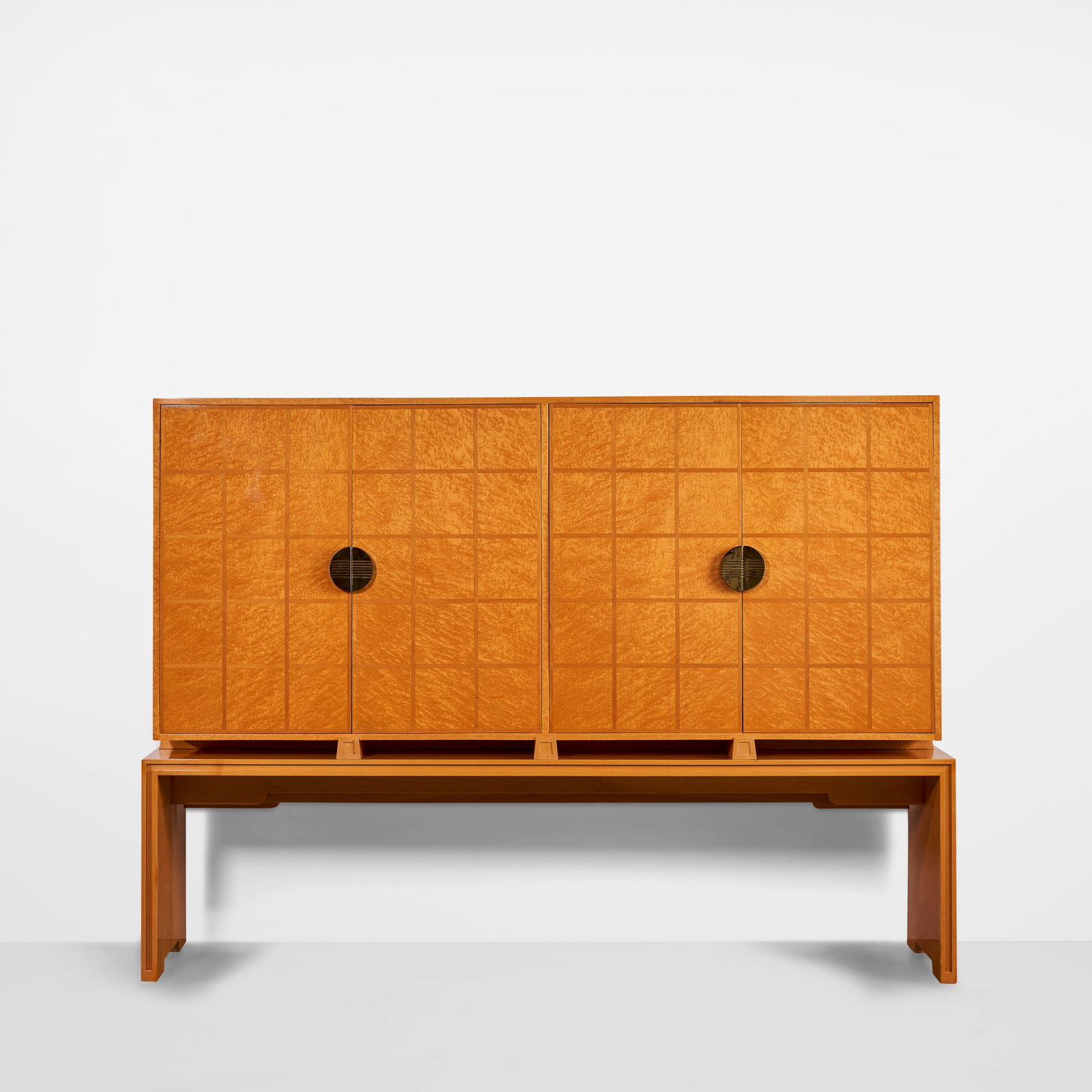 TOMMI PARZINGER (1930-1991) Unique and Monumental Bar Cabinetcirca 1960white ash burl, satinwood... (1 of 1)