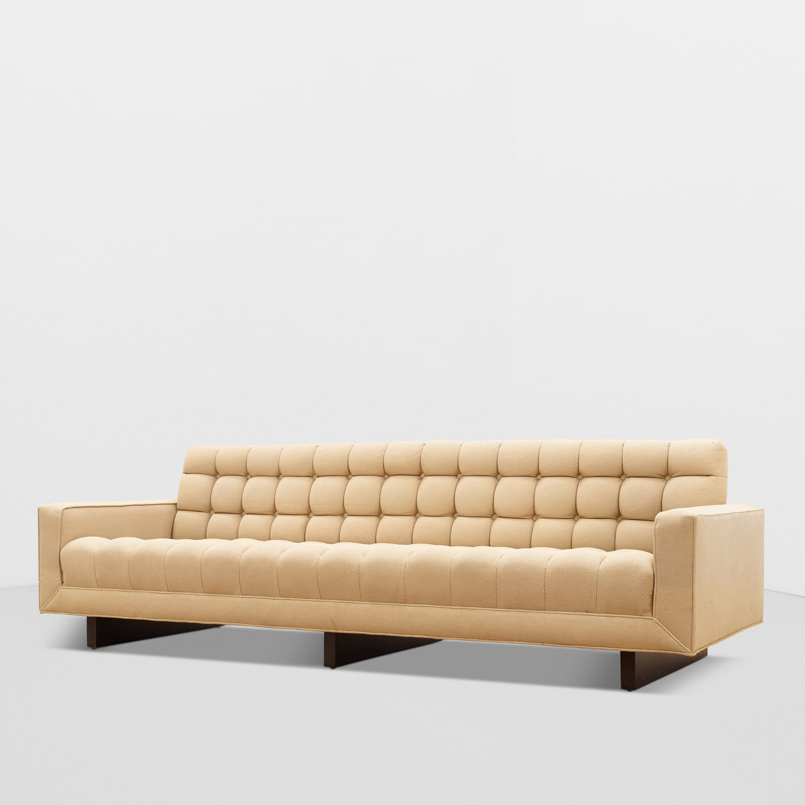 WILLIAM HAINES (1900-1973) Tufted Sofafabric upholstery, stained walnutheight 30in (76.2cm); wid... (1 of 1)