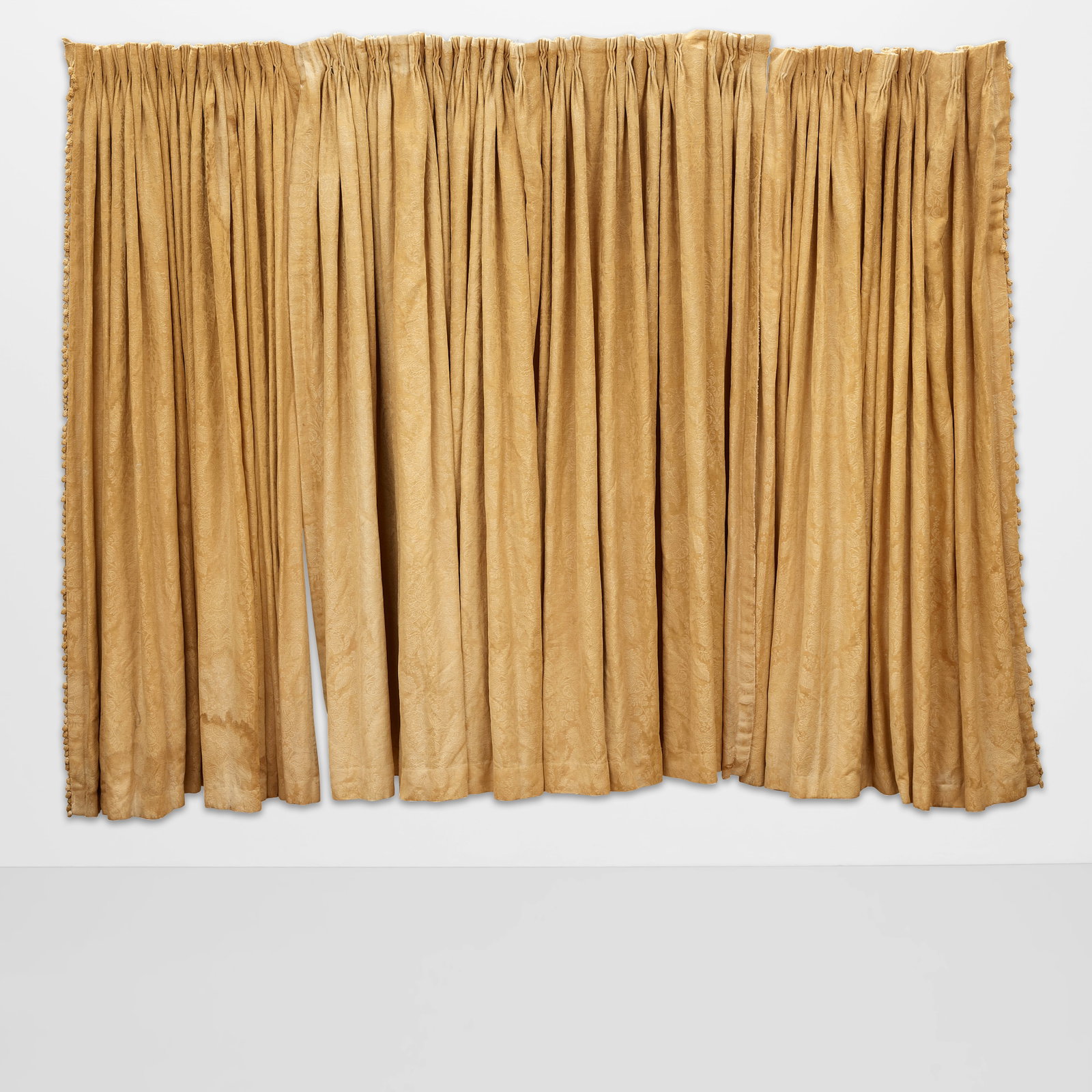 WILLIAM HAINES (1900-1973) Set of Custom-Made Window Drapessilk brocadeheight 95in (241.3cm); wi...: WILLIAM HAINES (1900-1973) Set of Custom-Made Window Drapes silk brocade height 95in (241.3cm); width of smaller panels 145in (368.3cm); width of larger panel 260in (660.4cm) Footnotes: Provenance Bil