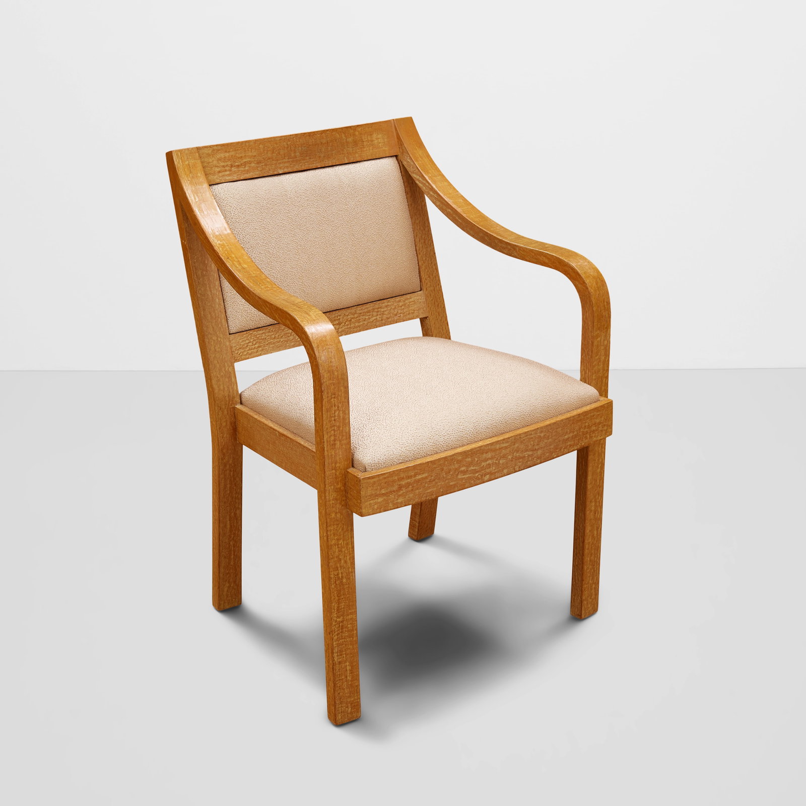 KARL SPRINGER (1931-1991) 'Regency' Armchaircirca 1970for Karl Springer Ltd., lacewood, cream an... (1 of 1)