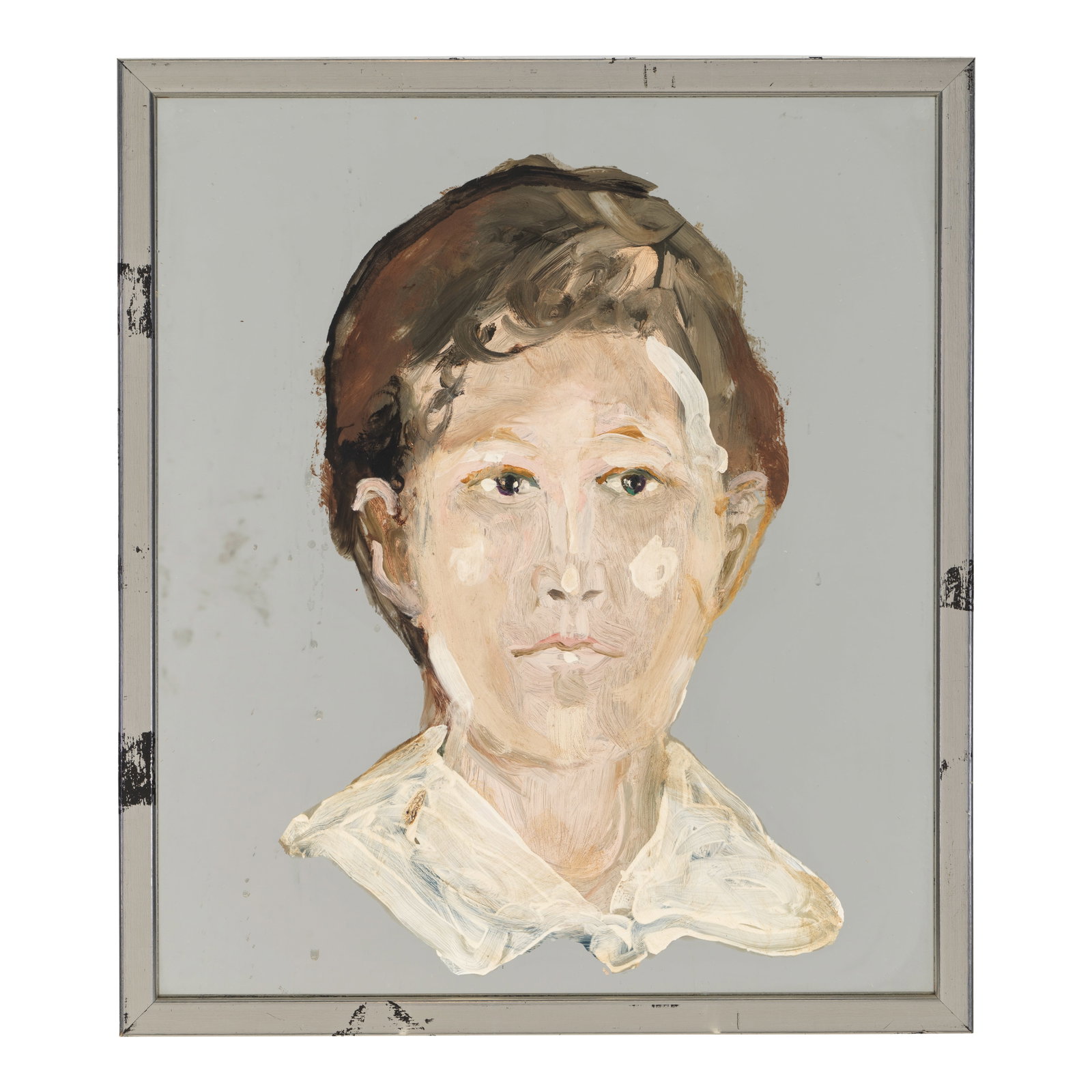 IRA YEAGER (1938-2022) Portrait of a Young Manoil on mirror, signed 'Ira Yeager' on the backing ... (1 of 1)