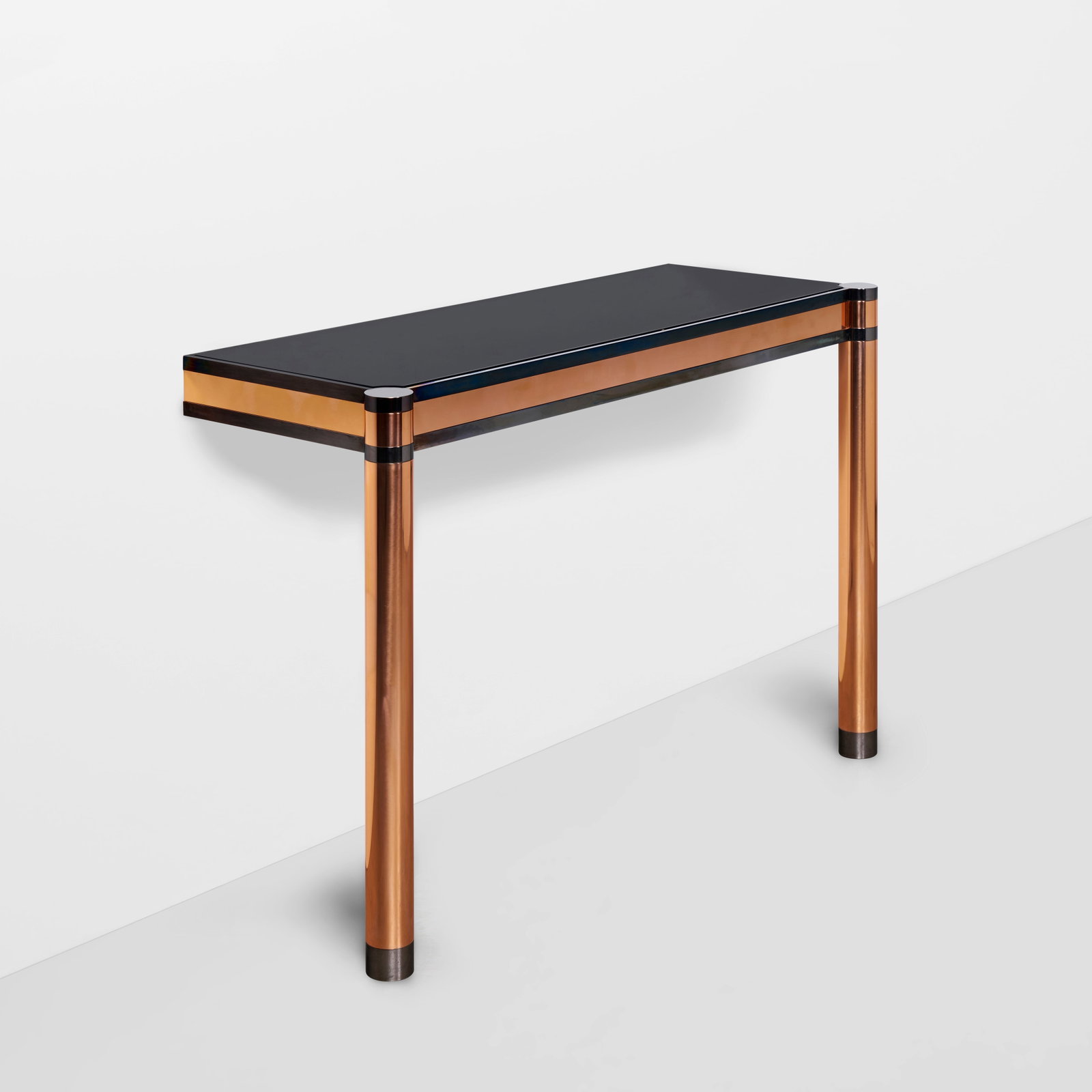 KARL SPRINGER (1931-1991) Wall-Mounted 'Round-Leg Console'circa 1980for Karl Springer Ltd., copp... (1 of 1)