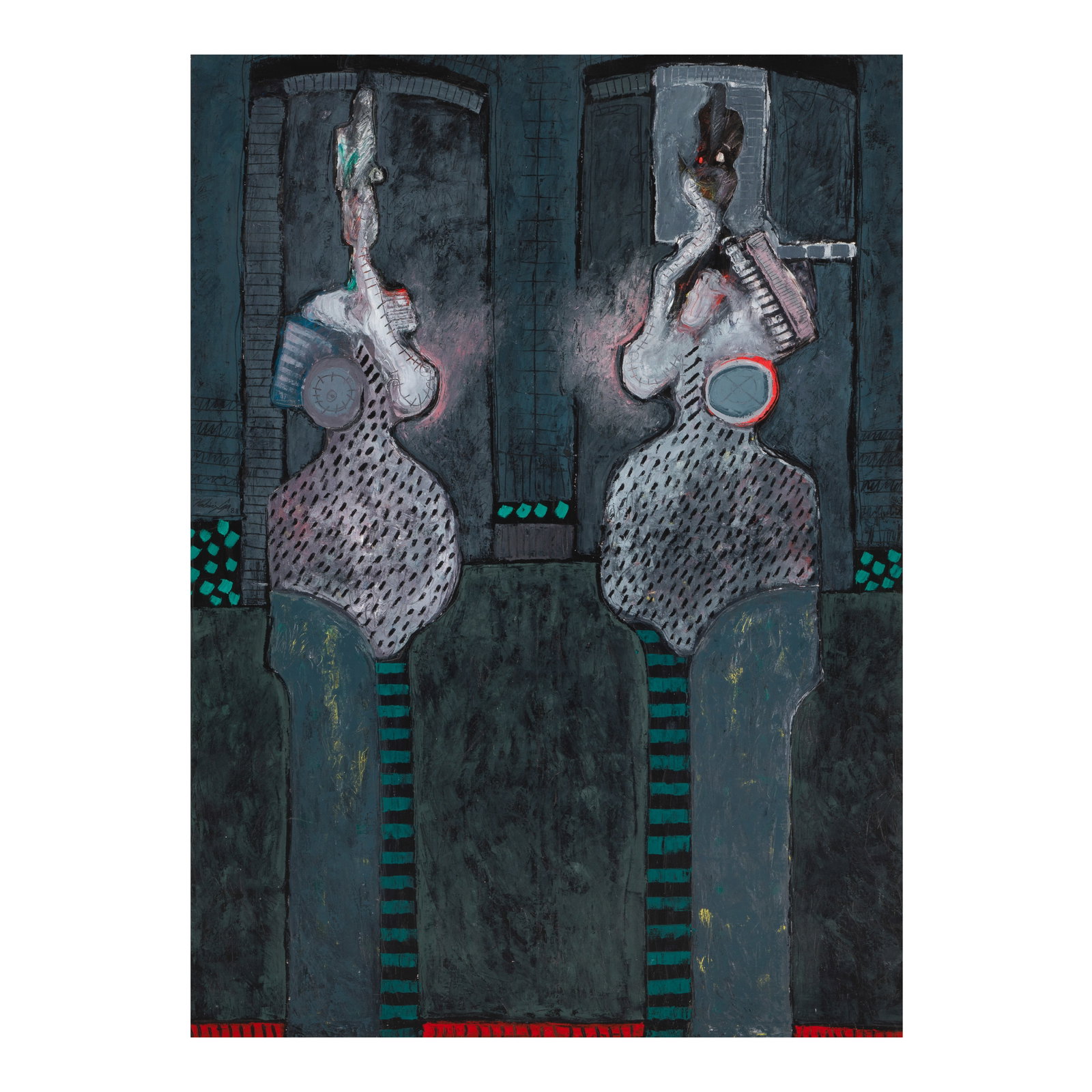 VLADIMIR CORA (BORN 1951) Mujeres1988oil and acrylic on canvas, signed and dated 'Vladimir Cora ... (1 of 1)