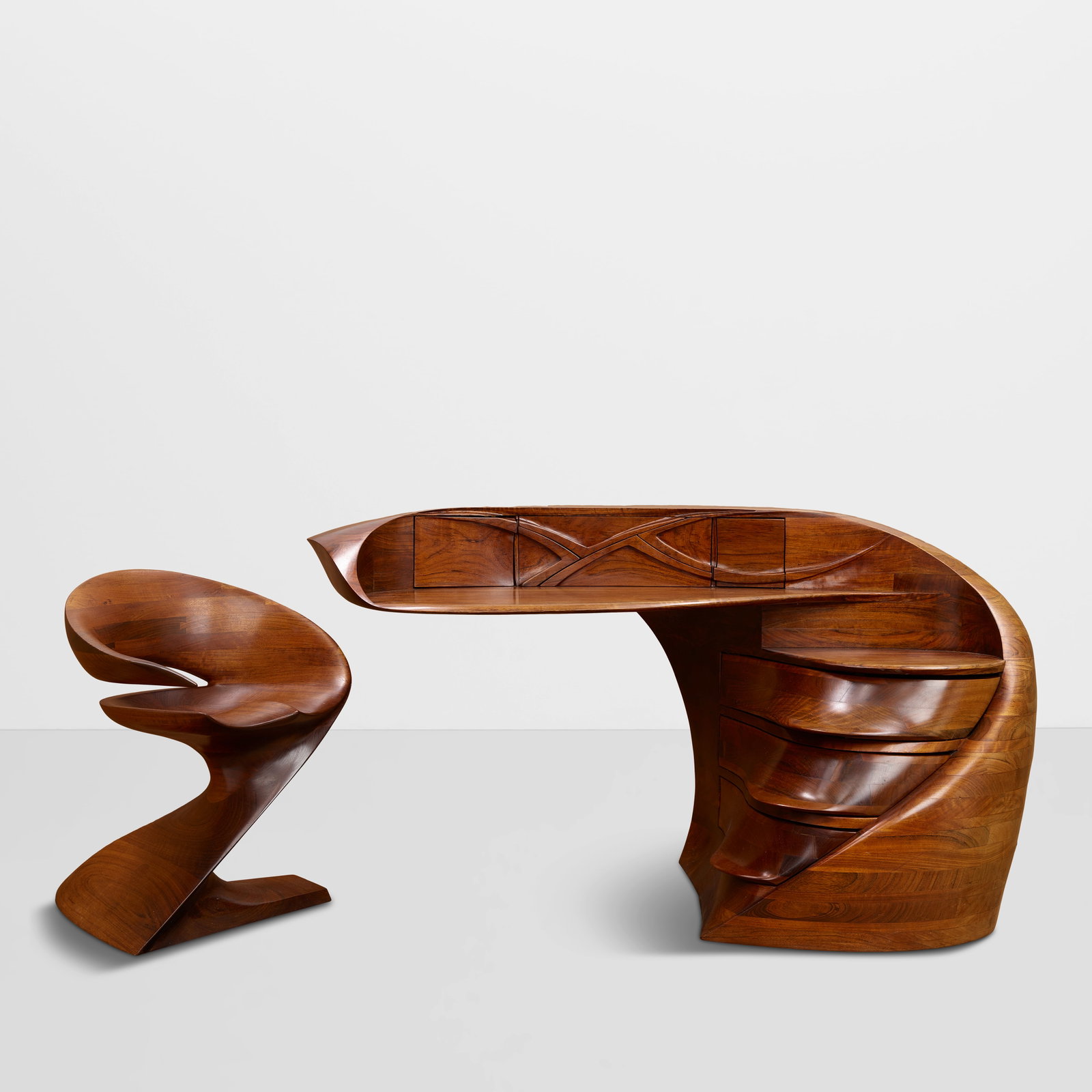 MICHAEL COFFEY (1928-2024) Unique 'EL Morro' Desk and 'Matador I' Chair1974 and 1977Mozambique w... (1 of 1)