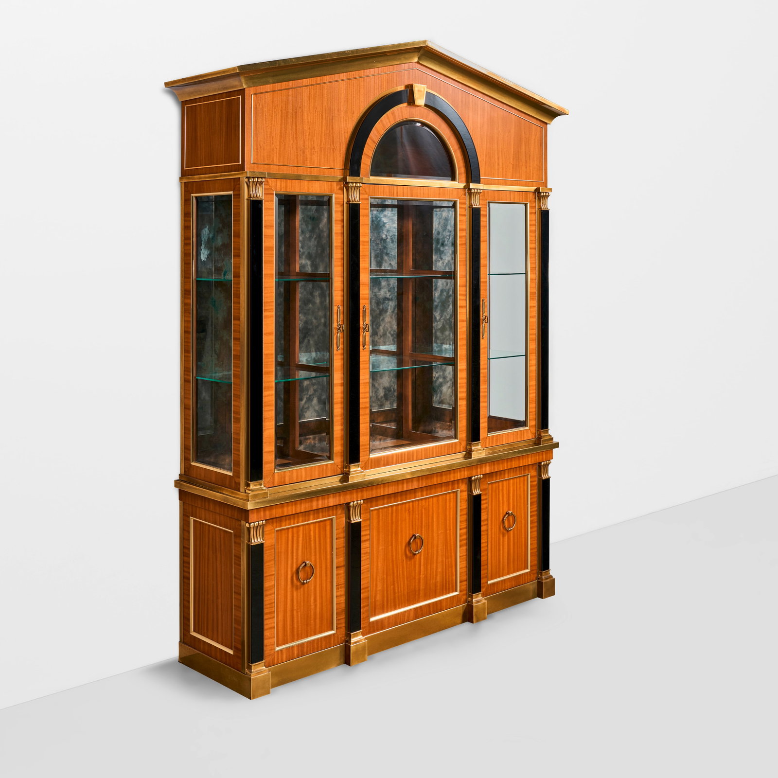 MASTERCRAFT (FOUNDED 1946) Large Display Cabinetcirca 1960mahogany, black granite, bronze, glass... (1 of 1)