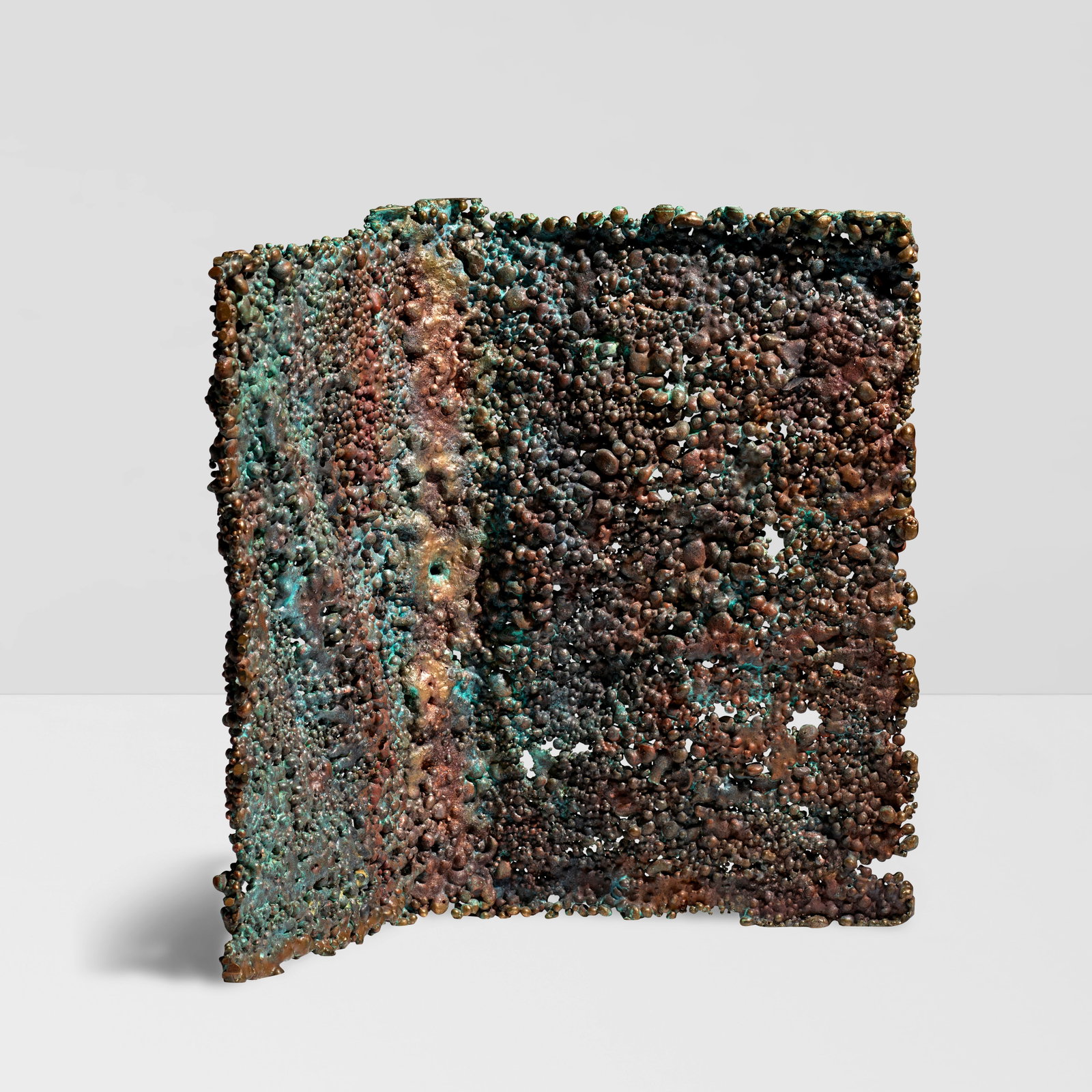 VAL BERTOIA (BORN 1949) Untitled (Spill Cast Sculpture)circa 1988patinated bronze, engraved 'B-1... (1 of 1)