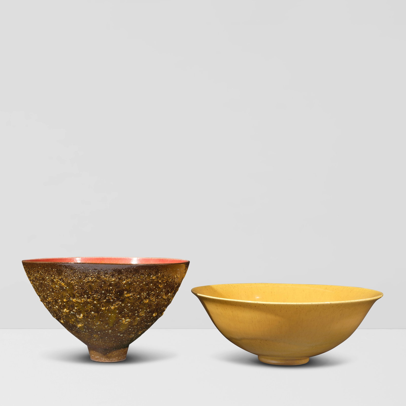 JAMES LOVERA (1920-2015) Two Bowlsglazed earthenware, crater glazed earthenware, each incised 'l... (1 of 1)